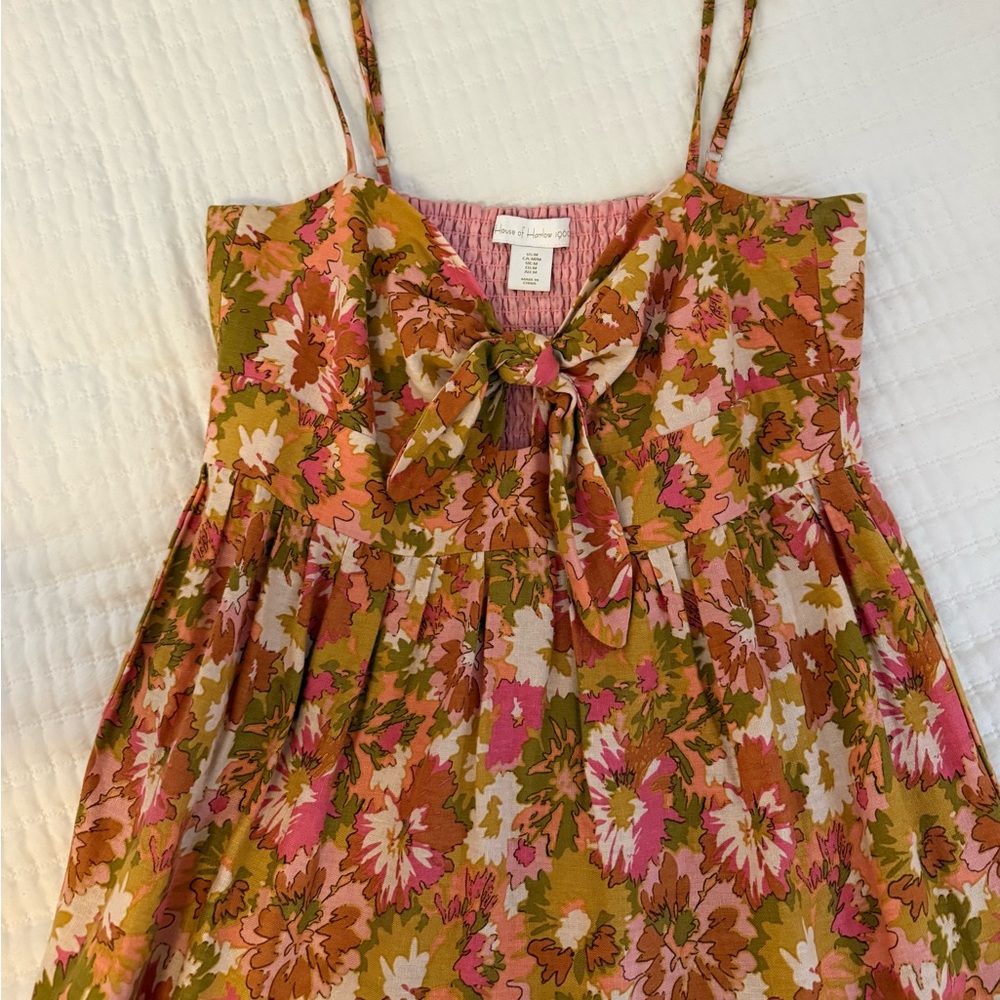 House of Harlow tie front boho tiered dress